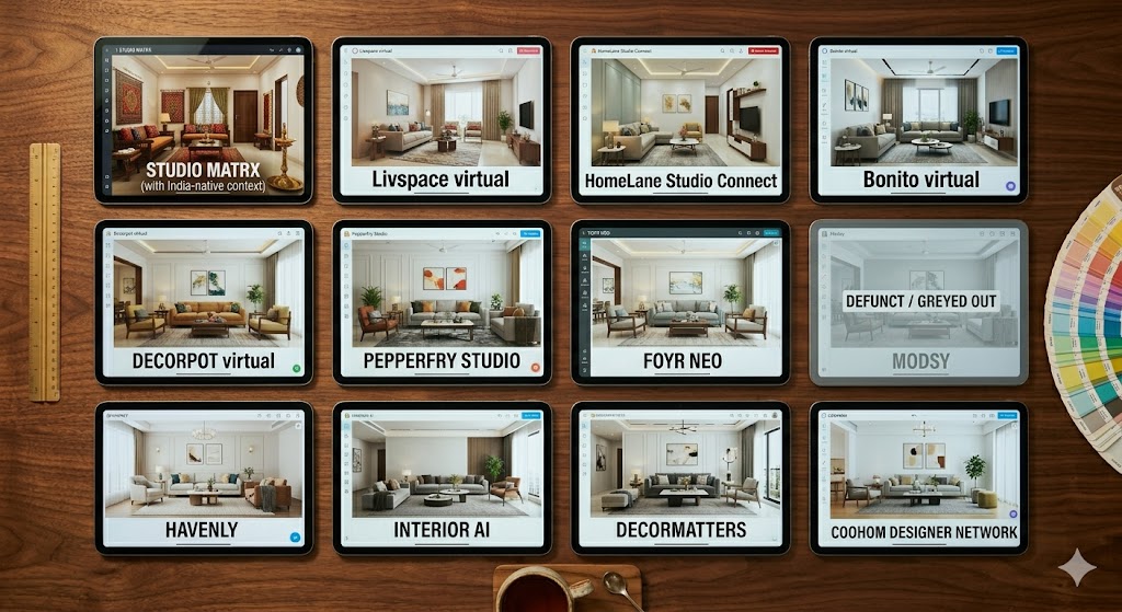 Virtual interior design tool landscape comparison 2026 India