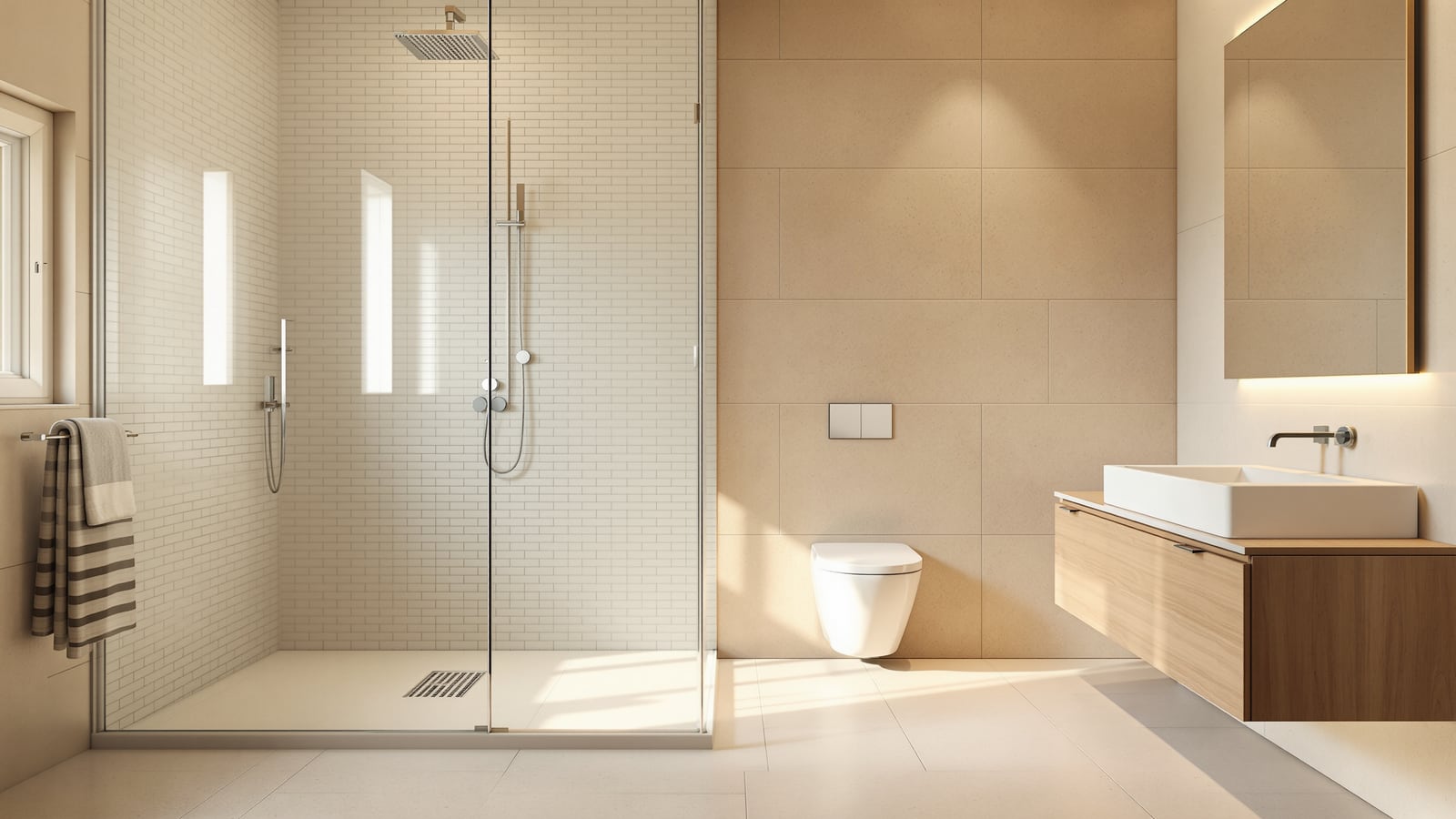 Wet and Dry Bathroom Layout India: Zoning, Glass Partition & Drainage Plan
