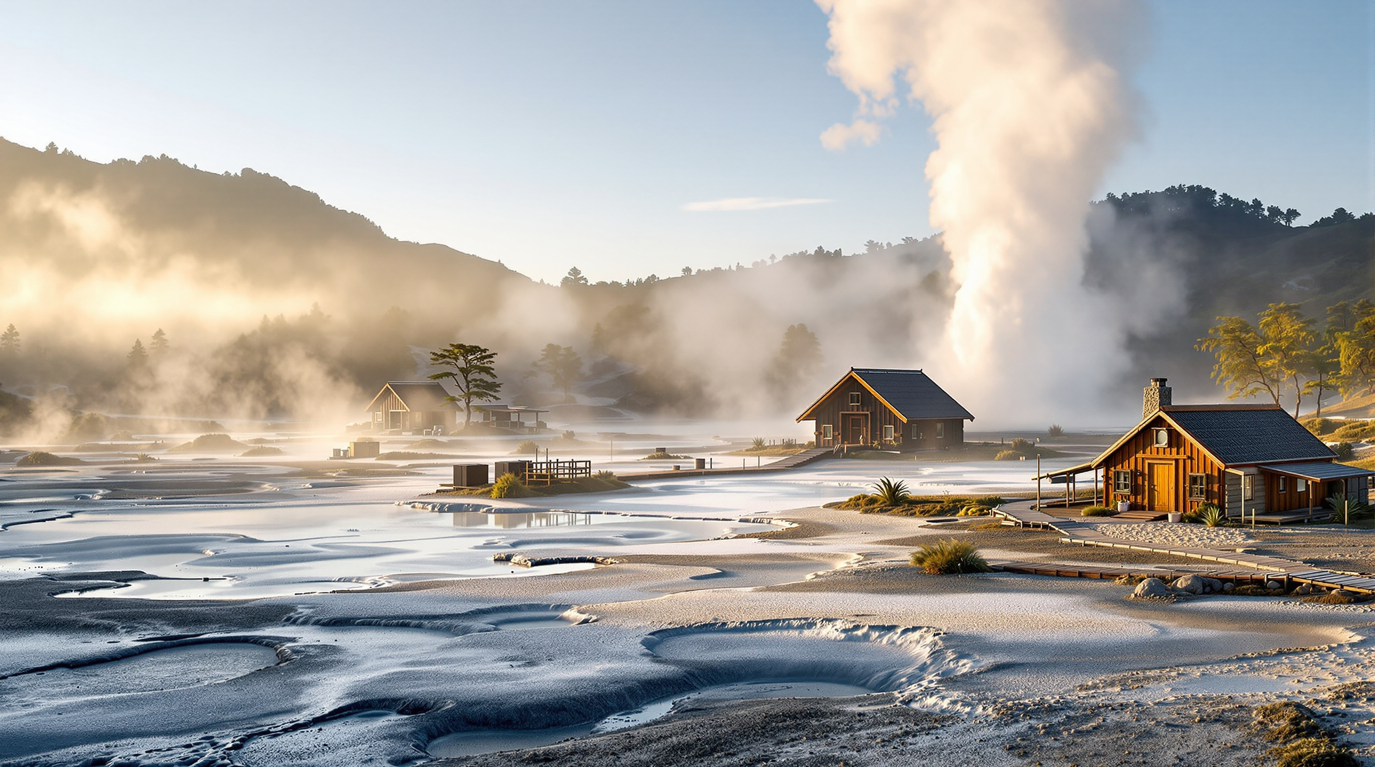 Whakarewarewa Geothermal Lodge Concepts: The Boiling Ground as a Building System