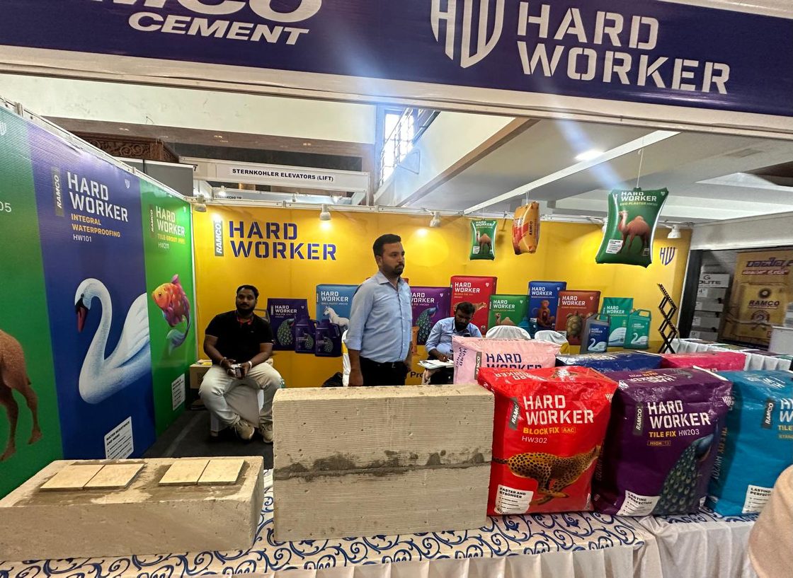 The CD-PACE construction materials exhibition floor in Chitradurga, Karnataka