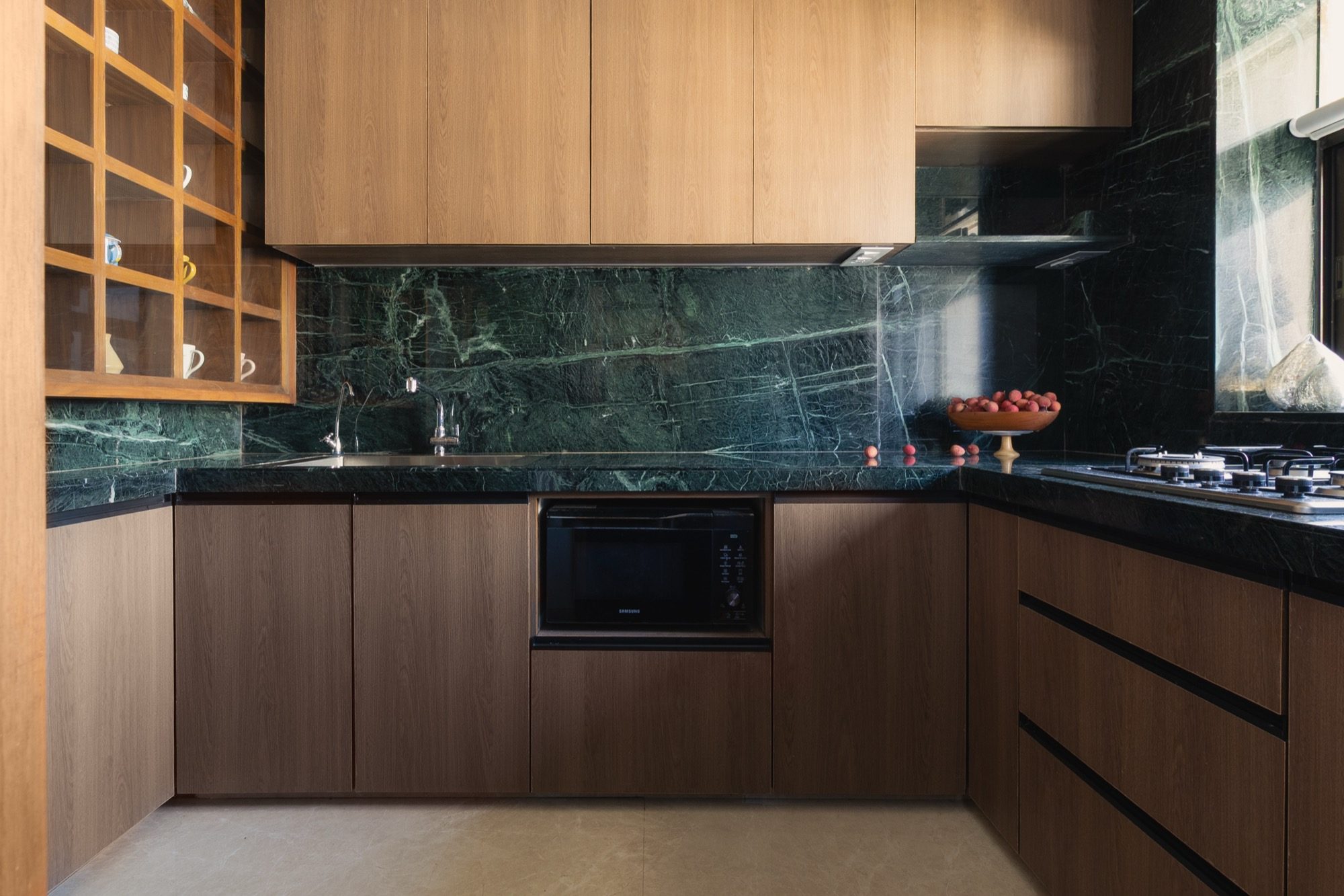 Living space of the 386 sq ft apartment