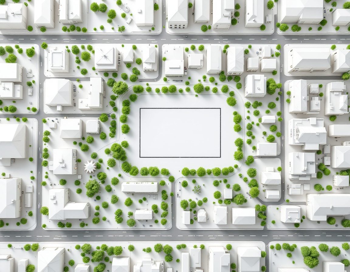 A white card context model of the site and its surroundings.