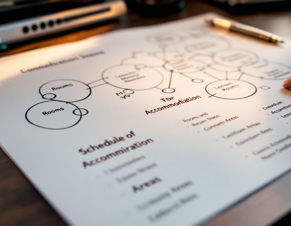 A desk mid-programming — bubble diagrams and a schedule.