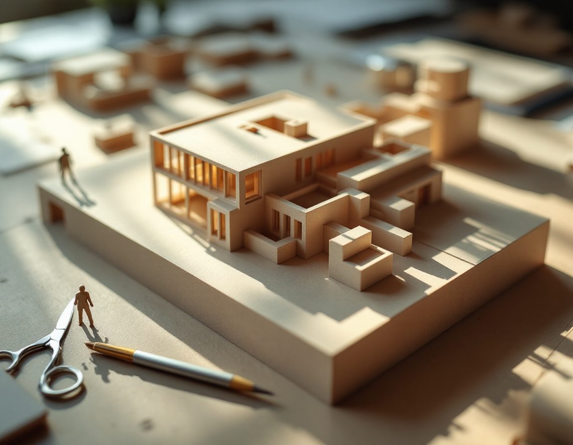 A study model examined to test its spatial composition.