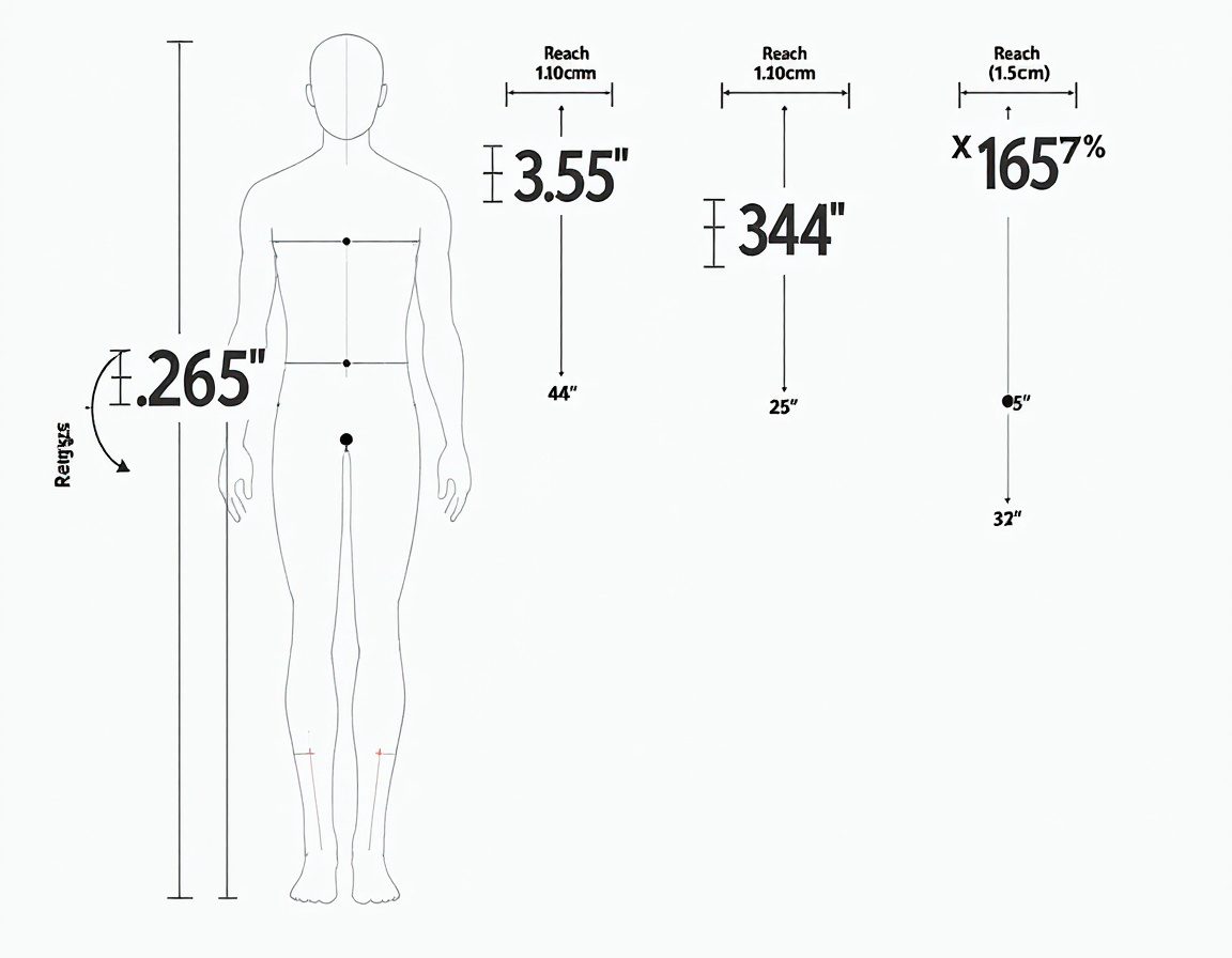 An anthropometric reference chart of human body dimensions.