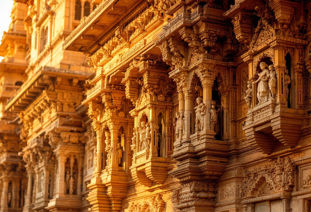 A richly carved Indian heritage facade worth documenting.