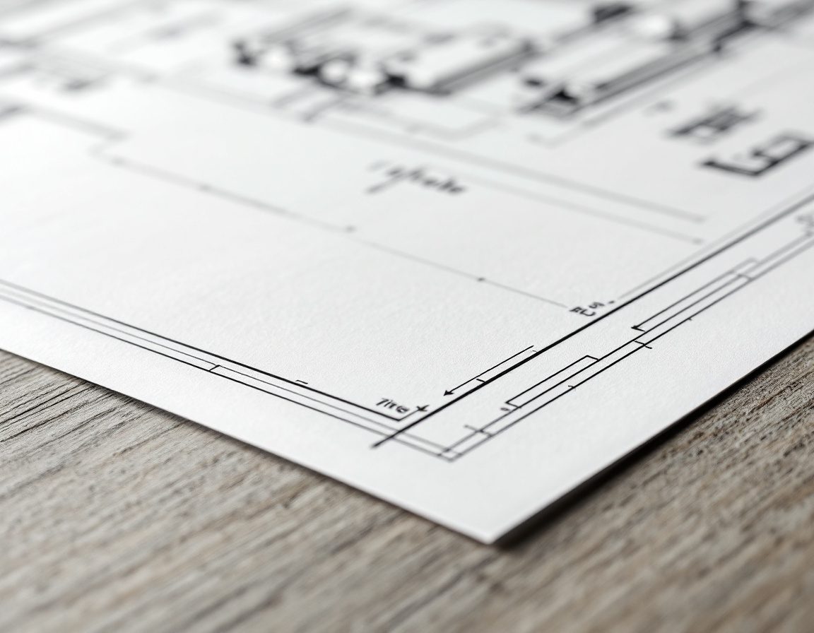 A drawing sheet corner — inked border and a ruled title block.