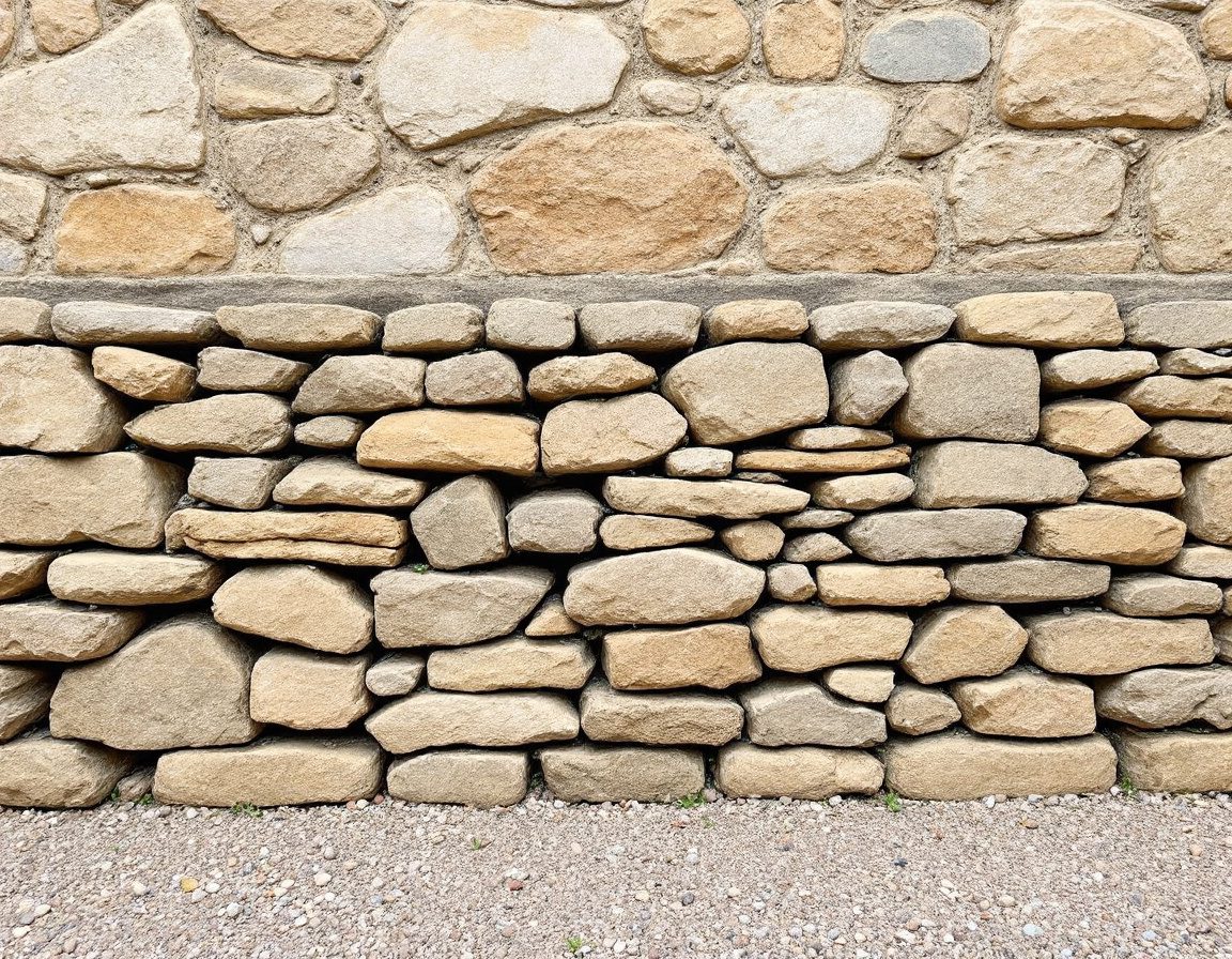 A random rubble stone foundation of undressed stones.