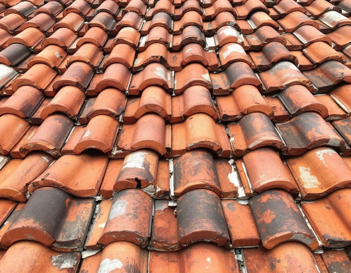 A country pot-tile roof laid in the pan-and-roll pattern.