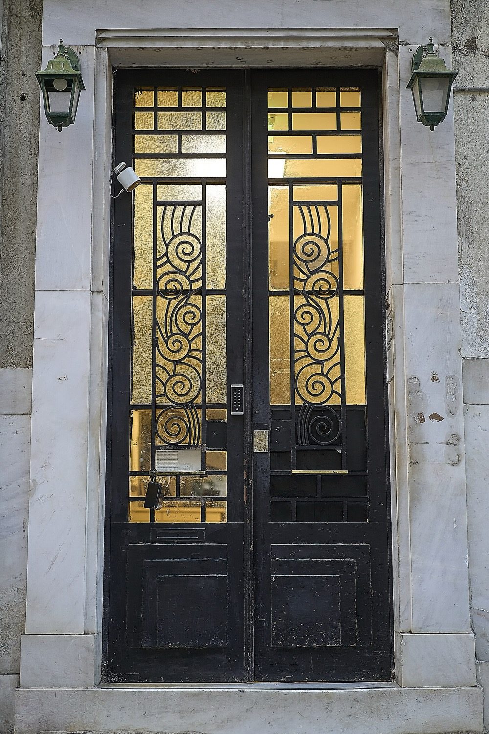 A metal entrance door — steel doors range from flush and fire-rated to security types.