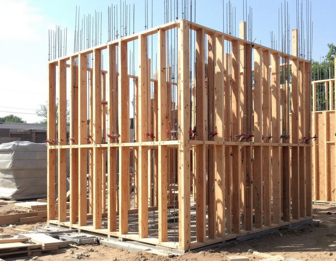 Timber and steel formwork boxing a column ready for pouring.