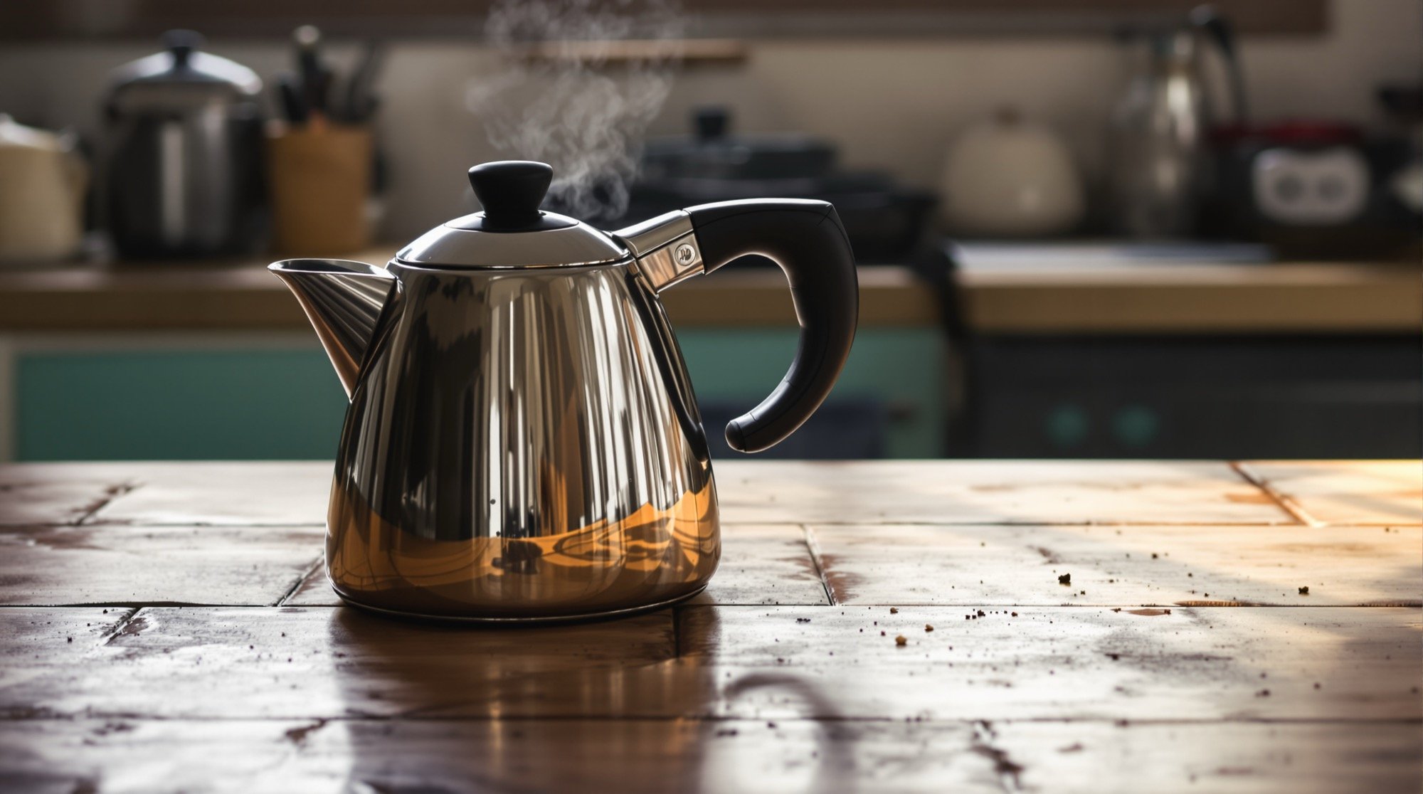 A kettle in directional light — find its primitives.