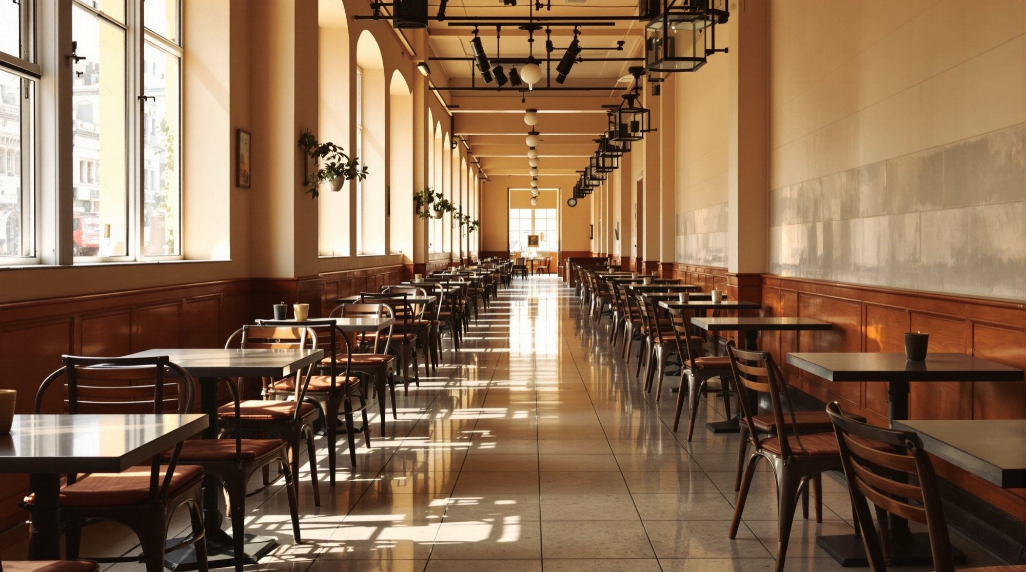 A café interior — a two-point subject.