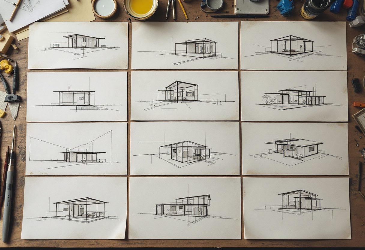 Twelve genuine thumbnails for one brief — including weak ones.