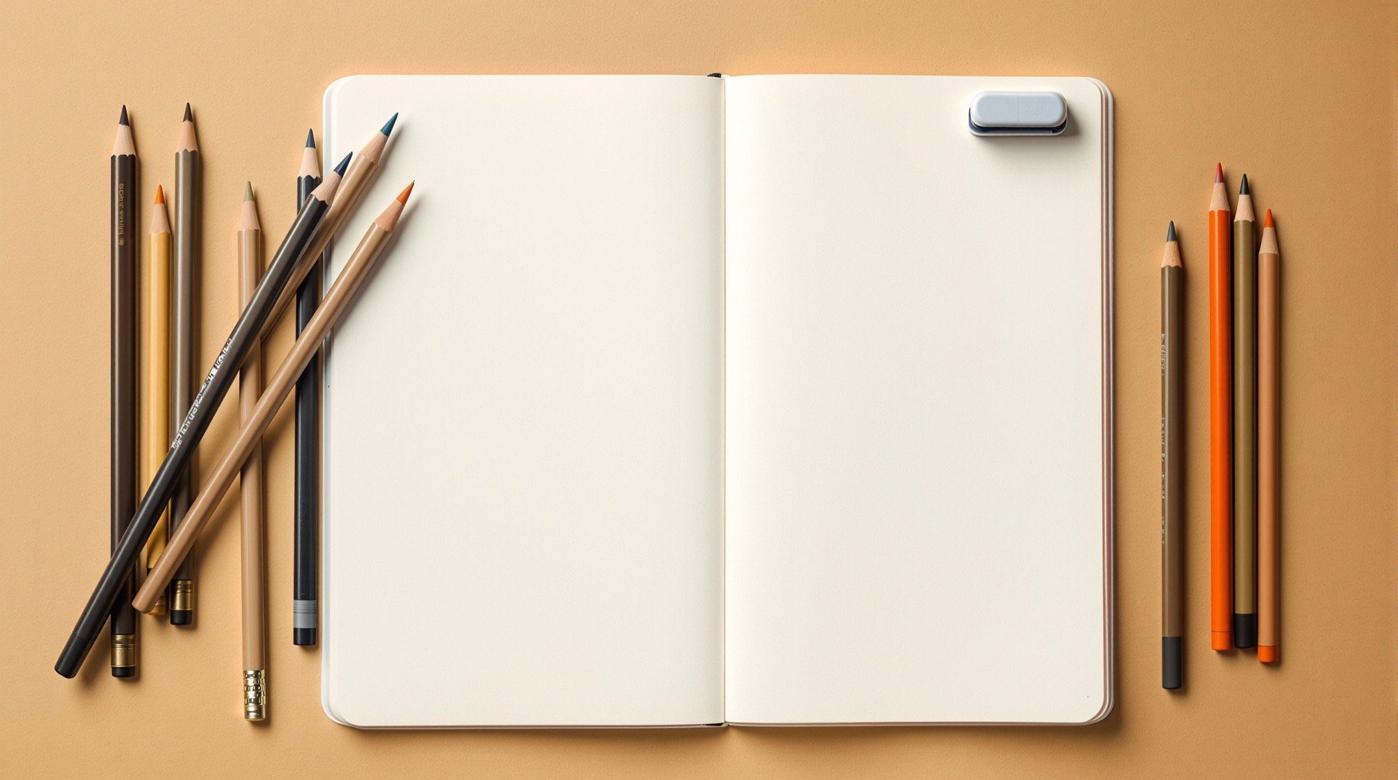 Your toolkit — graphite, pens and a sketchbook.
