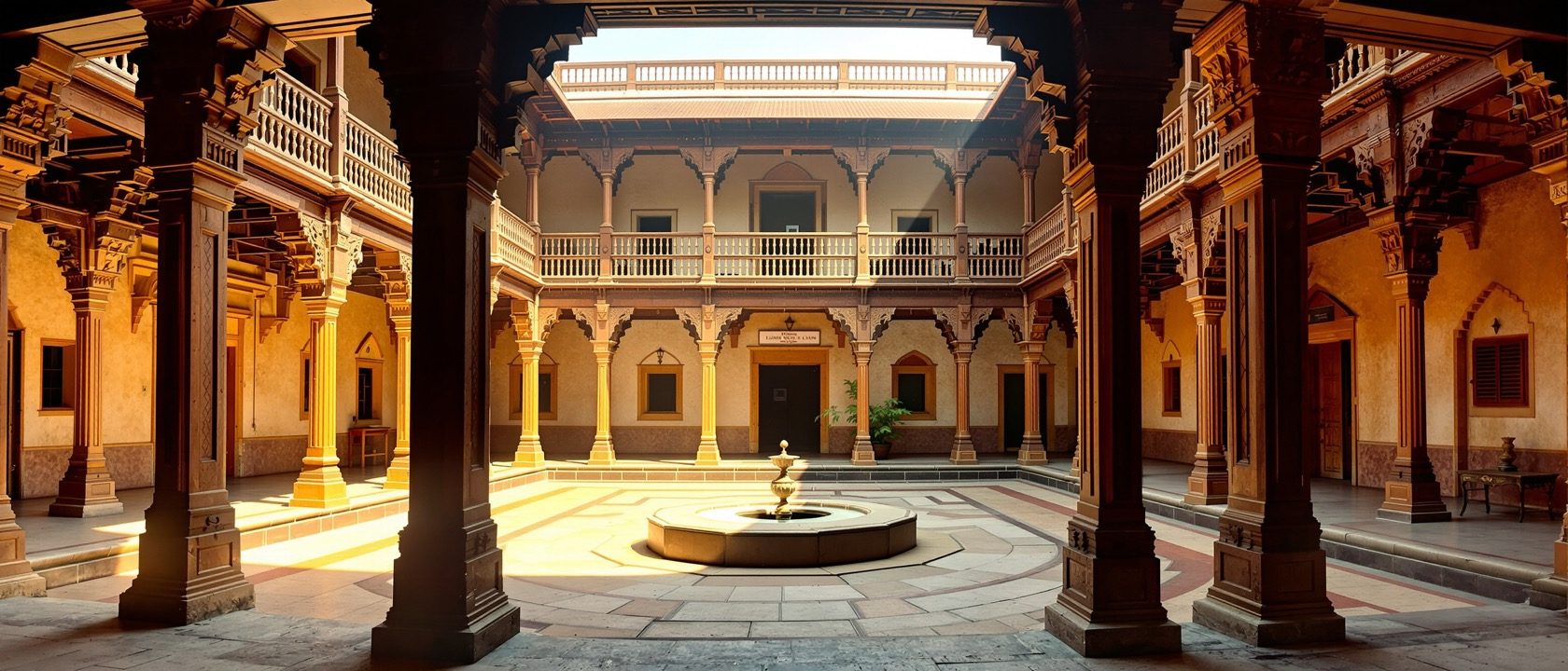 An architectural documentation report laid out on a table with measured drawings, photographs and analysis pages of a heritage building, warm daylight, ordered and professional, no legible text