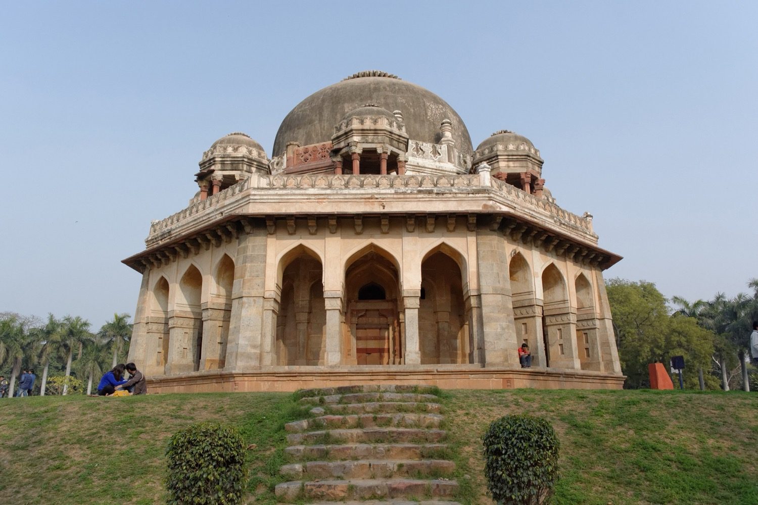The Tomb of Sikandar Lodi in its walled garden enclosure, Lodhi Gardens — the octagonal 'royal' tomb type.