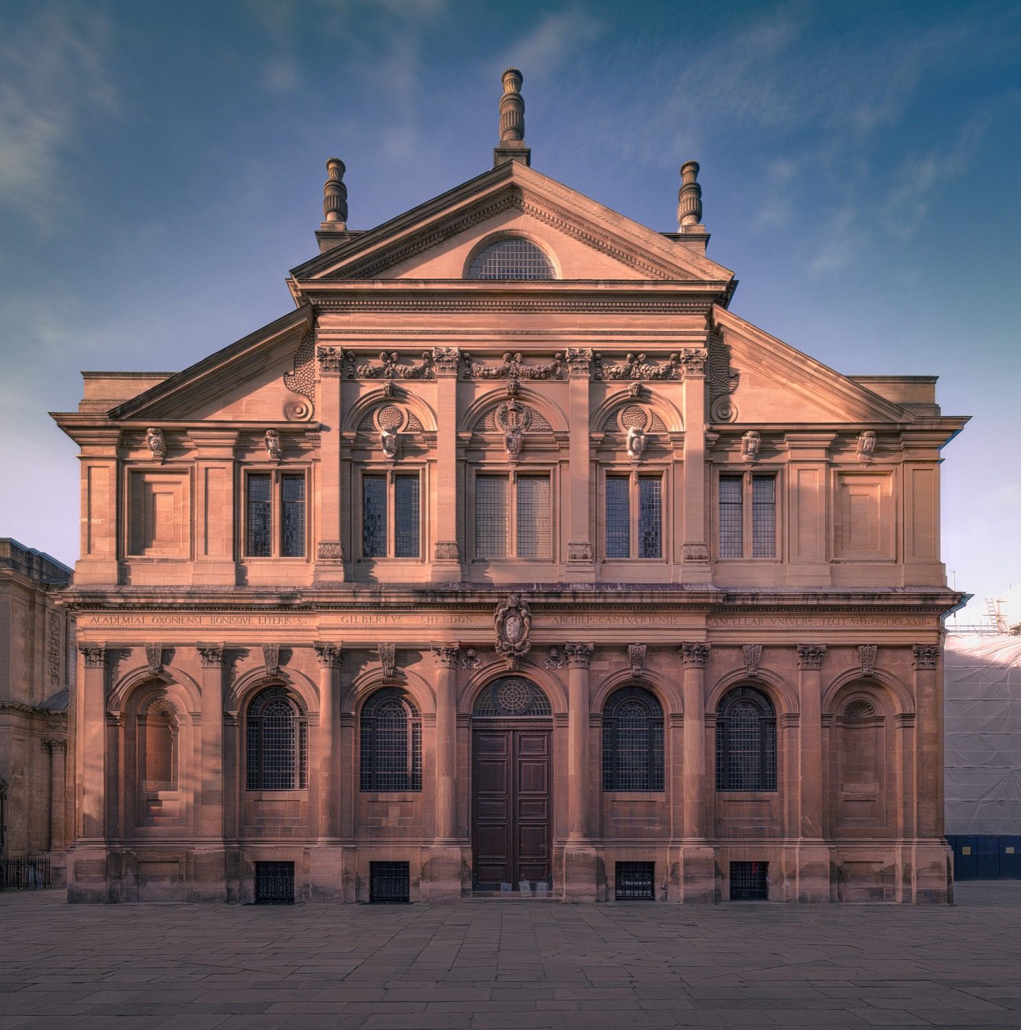 The Sheldonian Theatre, Oxford (1664–69) — Sir Christopher Wren's first building, modelled on the Roman theatre.
