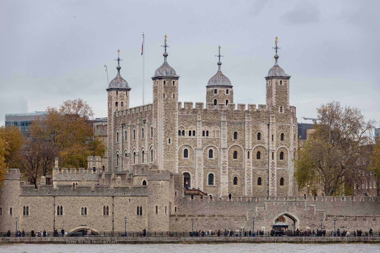 The White Tower at the Tower of London — the earliest stone Norman keep in England, begun c. 1078.
