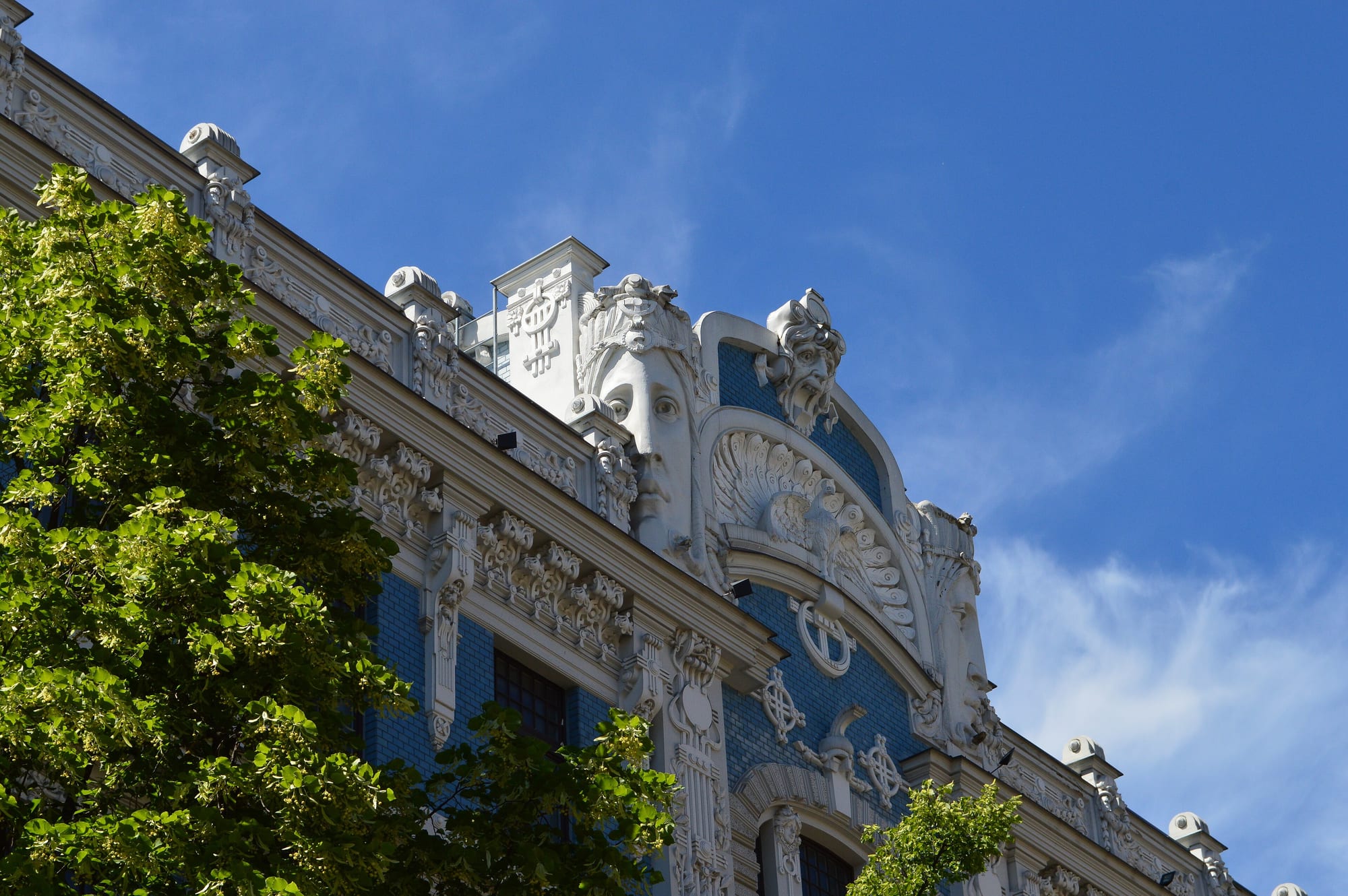 An Art Nouveau façade of sinuous, organic ornament and flowing curves — the 'new art' around 1900 sought a modern style in the forms of nature.