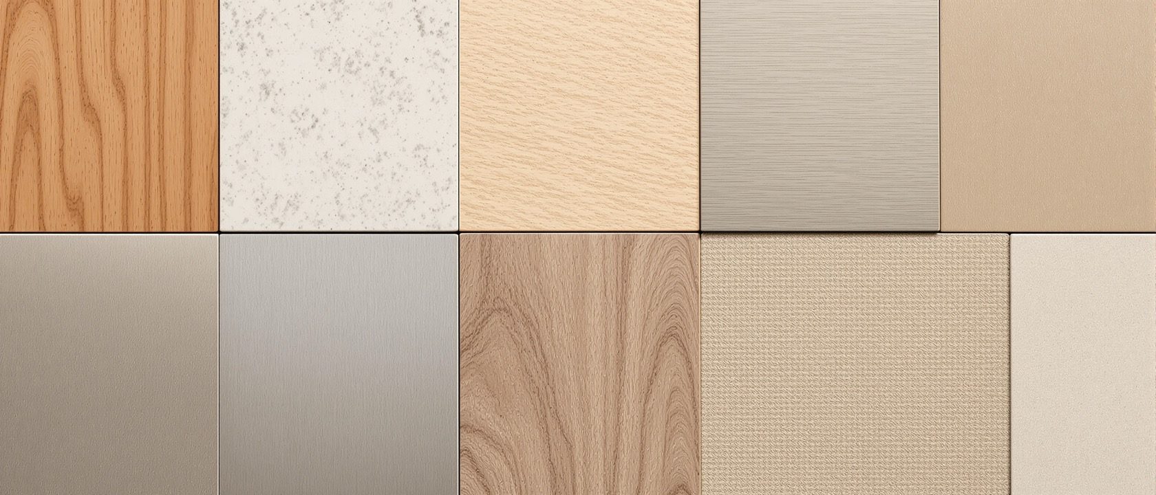 A close view of a detailed interior construction section drawing and a materials sample board with wood, stone and metal on a studio desk, warm light, an abstract of technical integration, no people, no legible text