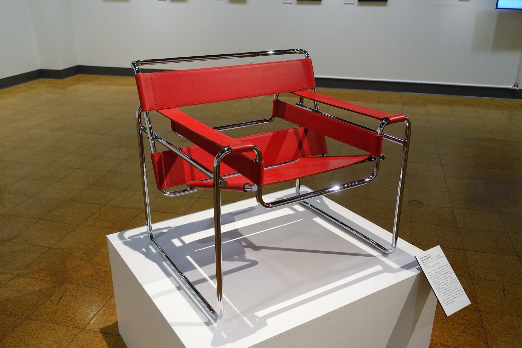 The Wassily chair / Model B3 (Marcel Breuer, 1925) — chromed tubular steel and leather; furniture as a designed, manufacturable object that meets the body.