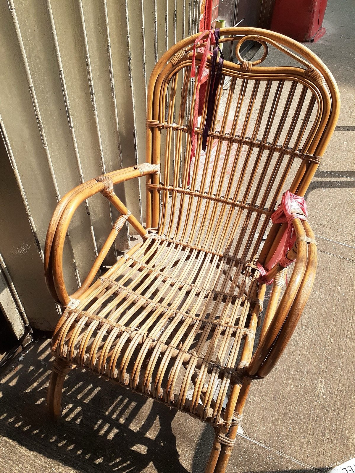 Cane and rattan furniture — a light, ventilated, traditional material woven over a frame.