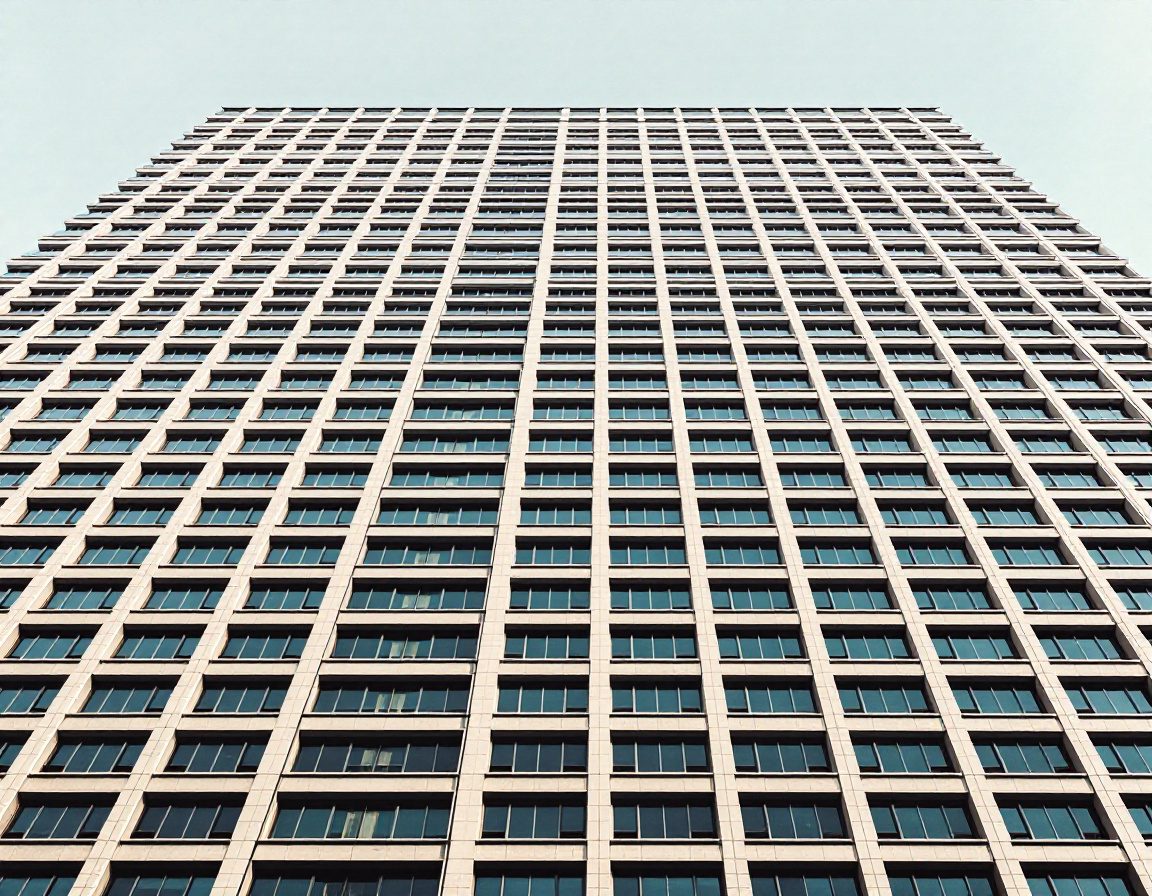 A regular grid of windows — a coordinate lattice in built form.