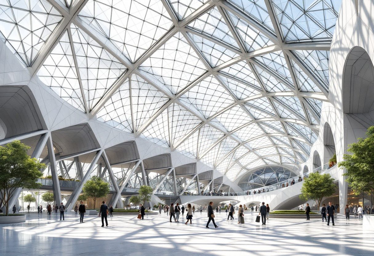 A parametric gridshell roof — NURBS geometry built.