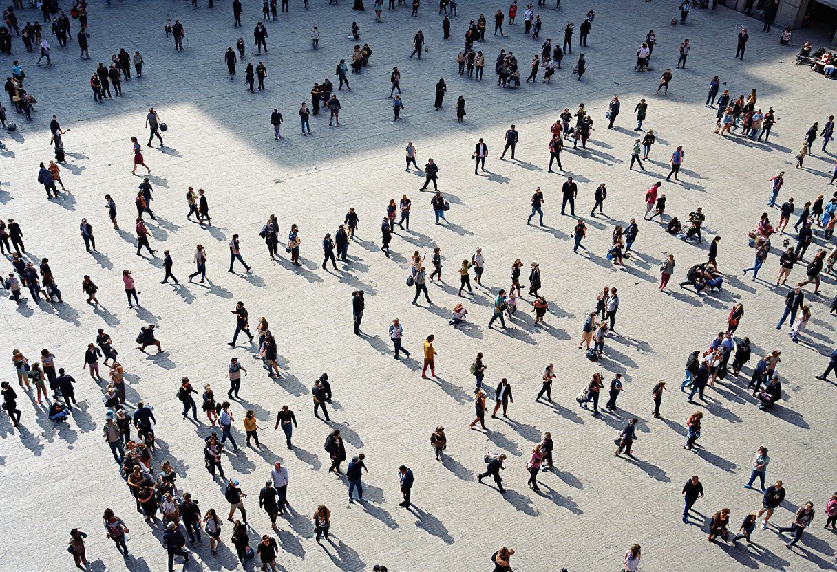 Movement in a public plaza — the raw data of space syntax.