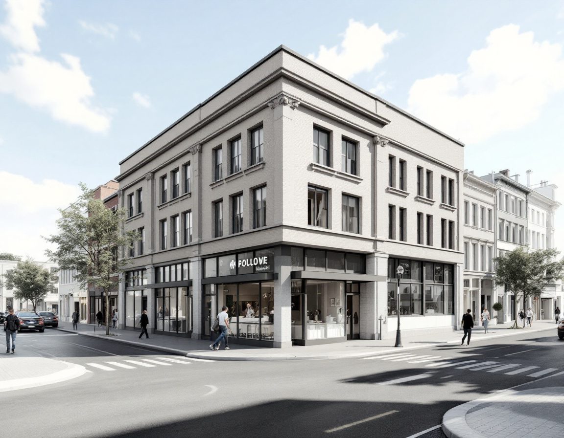 A photomontage placing a model or design into a real site photograph.