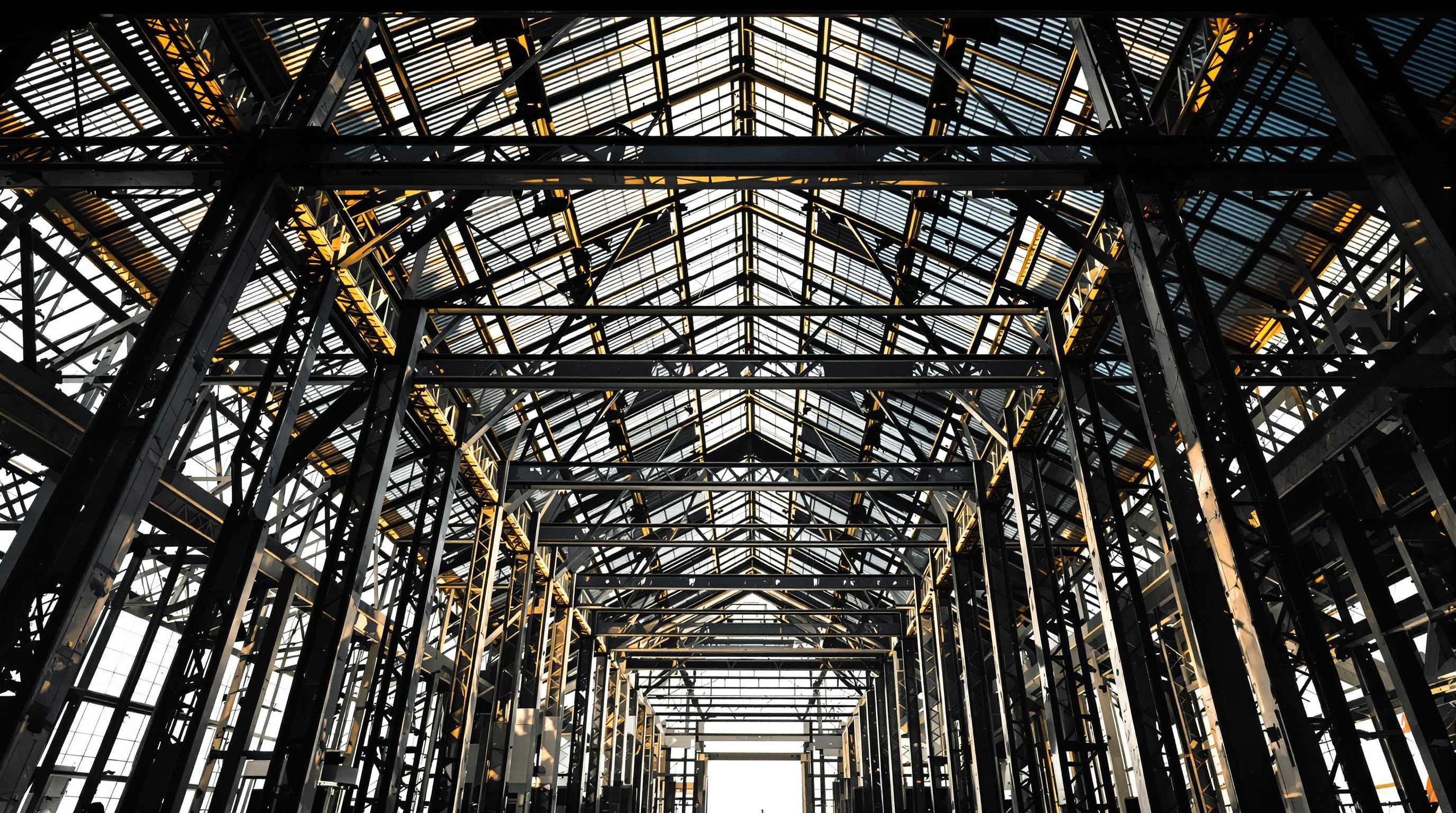 Digital twins and smart buildings — a modern building beside its glowing holographic digital twin of data and wireframe at blue hour
