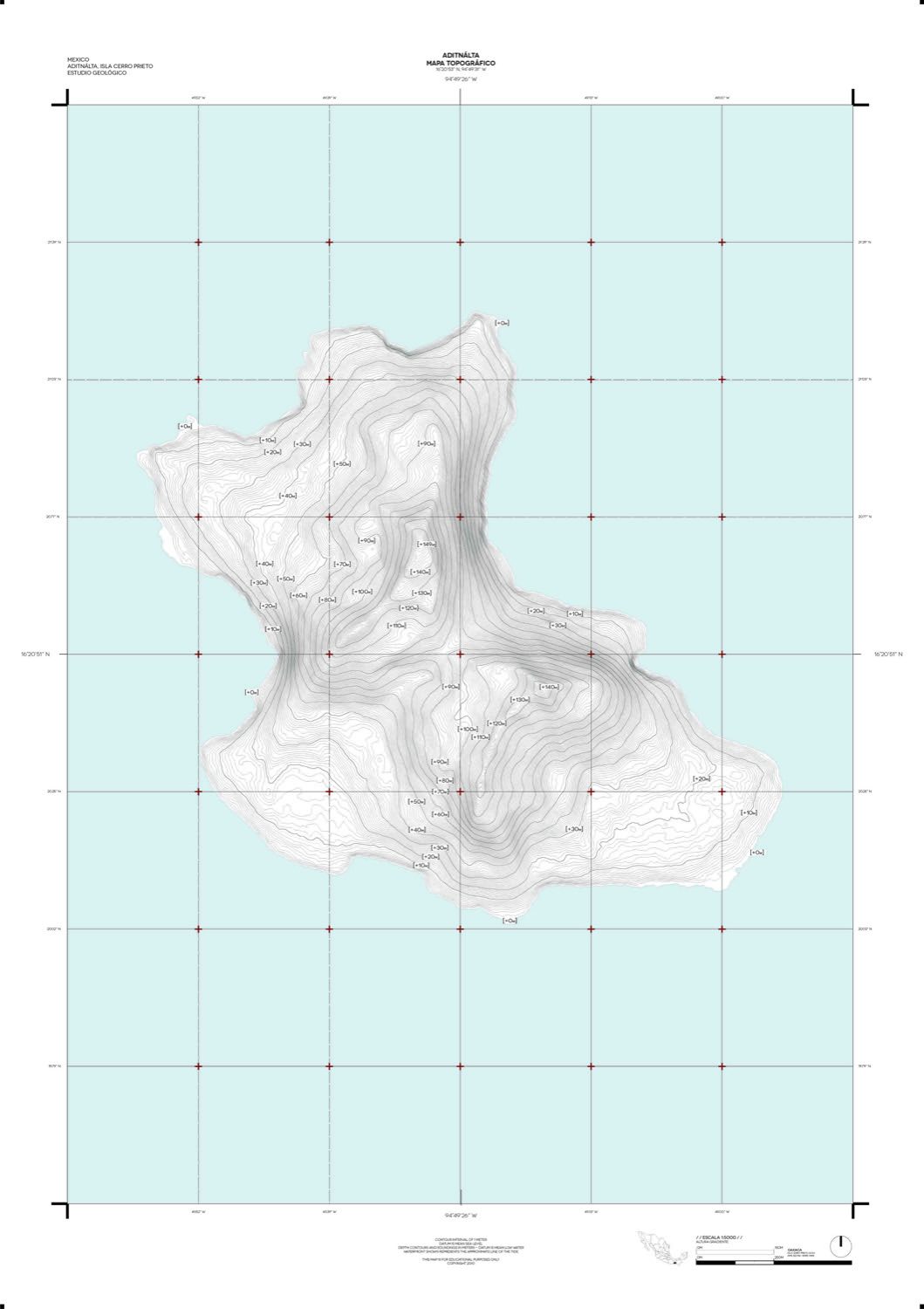 A contour map of undulating terrain, hills and valleys read from the line pattern.