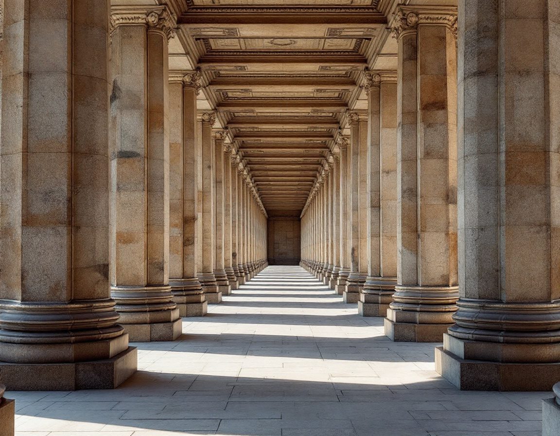 A colonnade: the line repeated into a rhythm of columns.