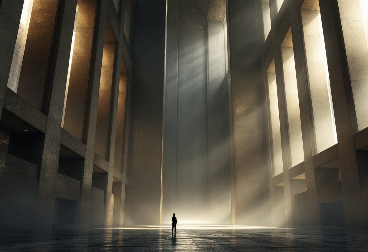 A monumental interior — a single figure reveals the scale.