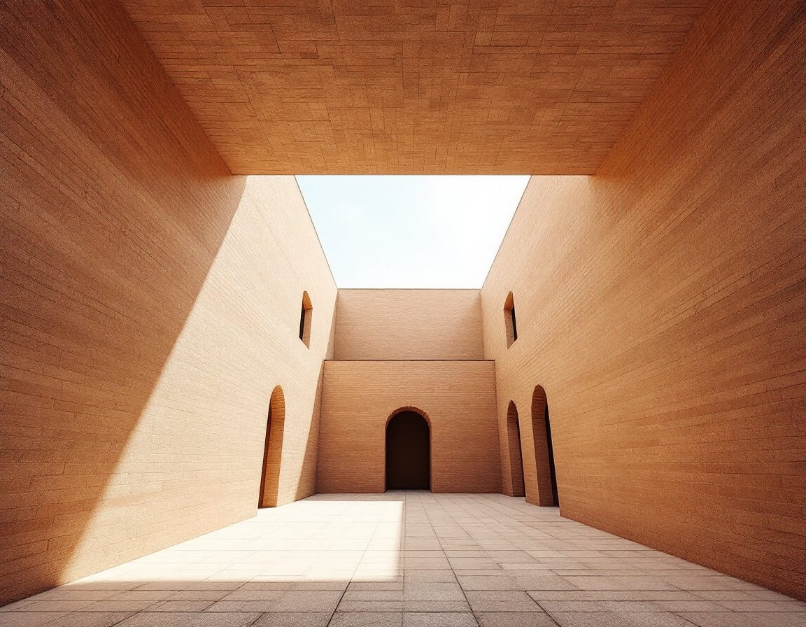 A courtyard void carved from solid mass — positive and negative space.