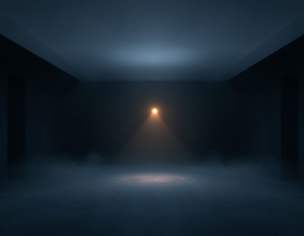 A dim, intimate space with a single warm glow — atmosphere.