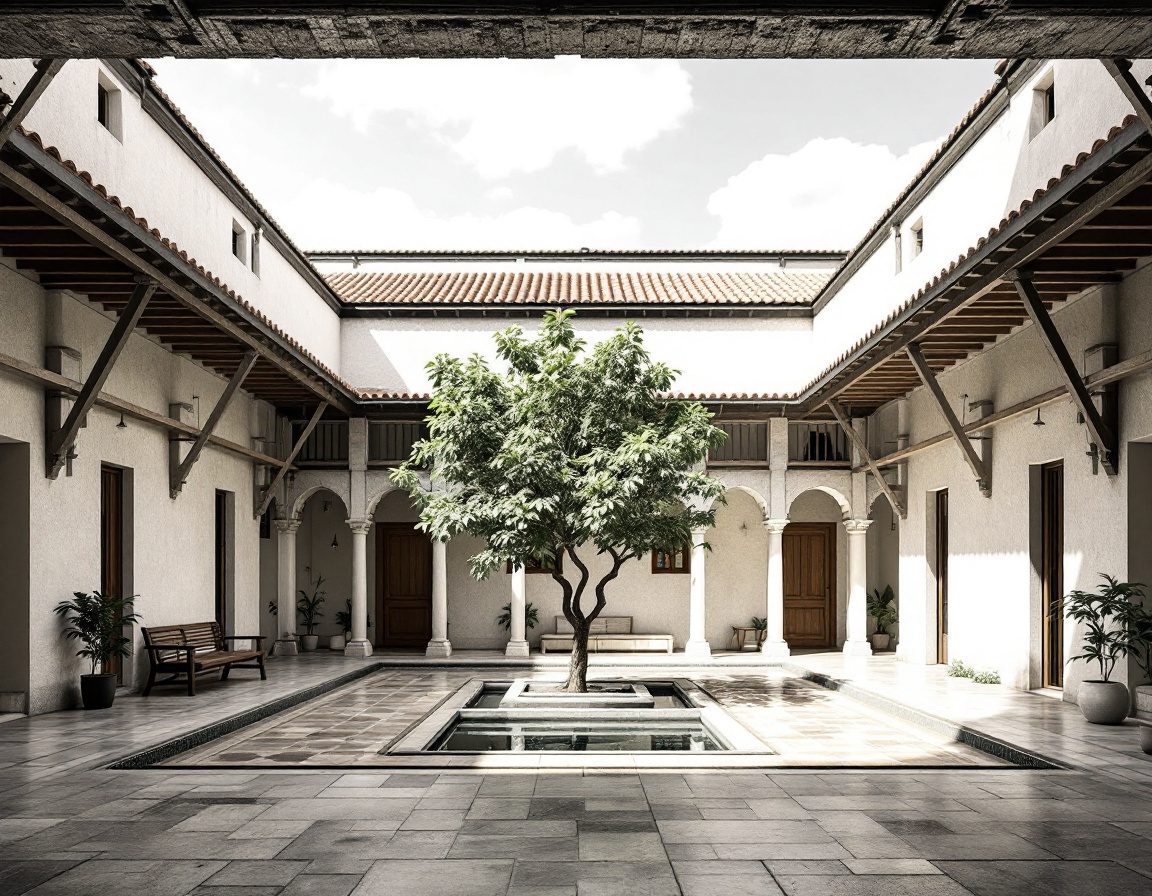 A central courtyard house — the climate-buffering void at its heart.