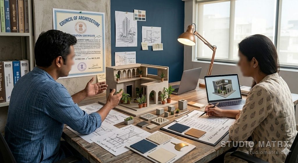 Initial concept meeting in architect studio