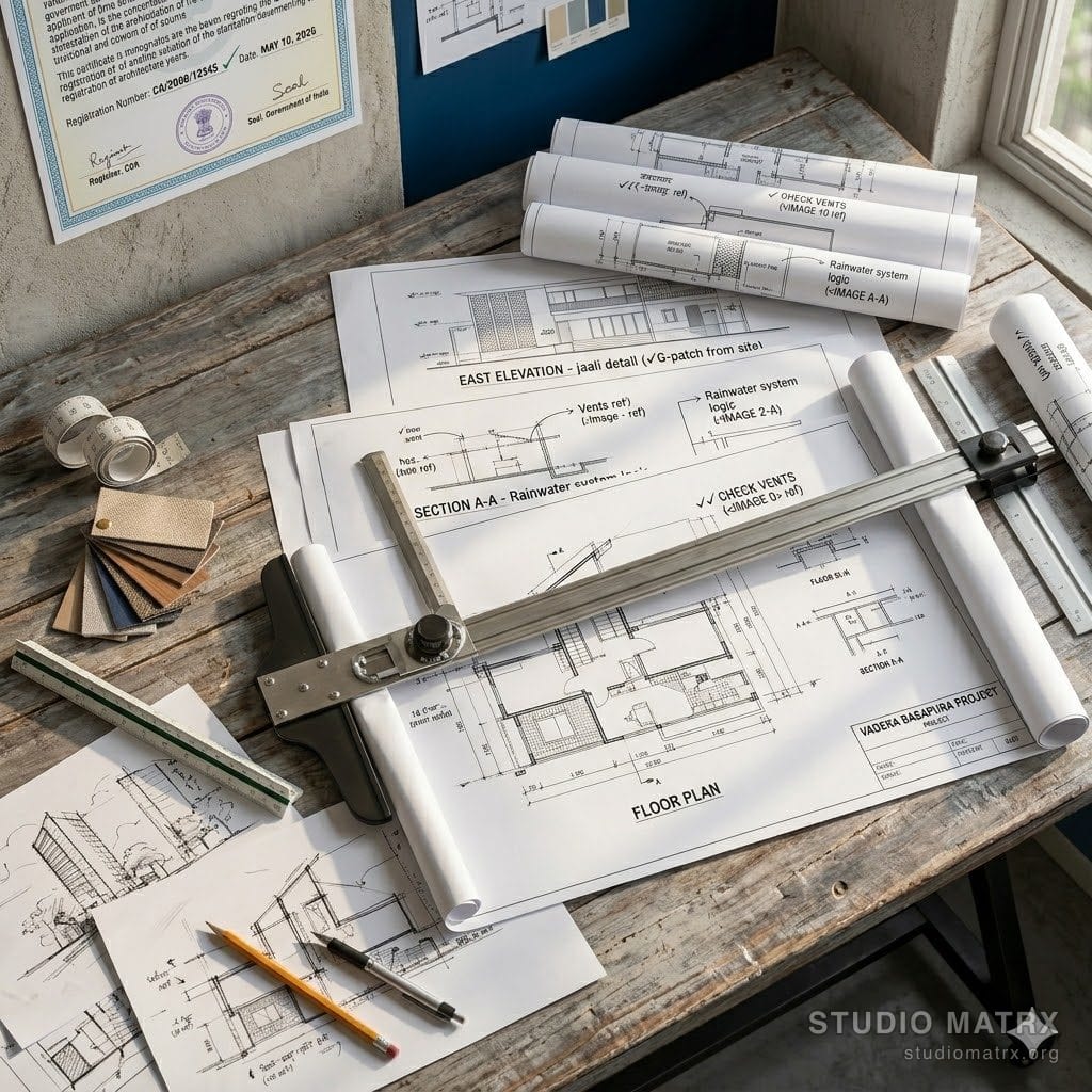 Detailed working drawings stack