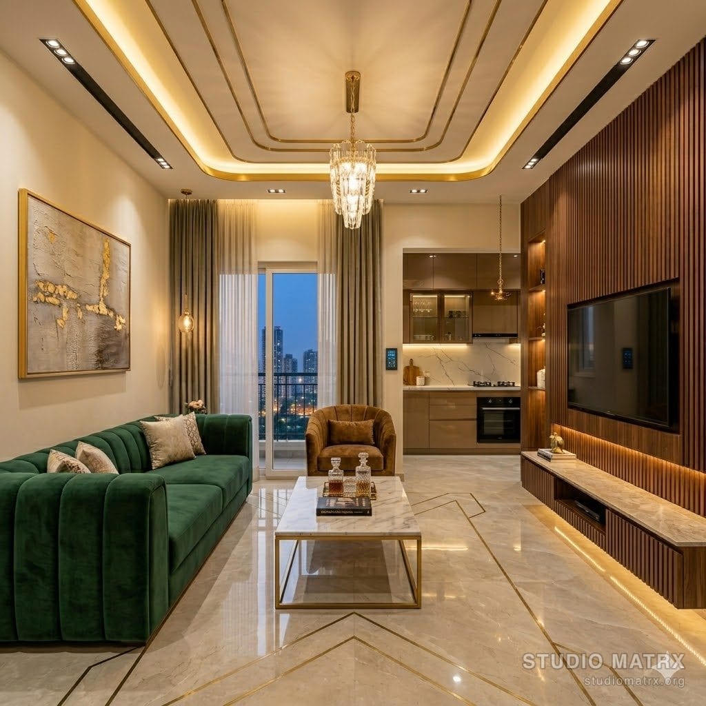 Luxury-tier Indian apartment interior