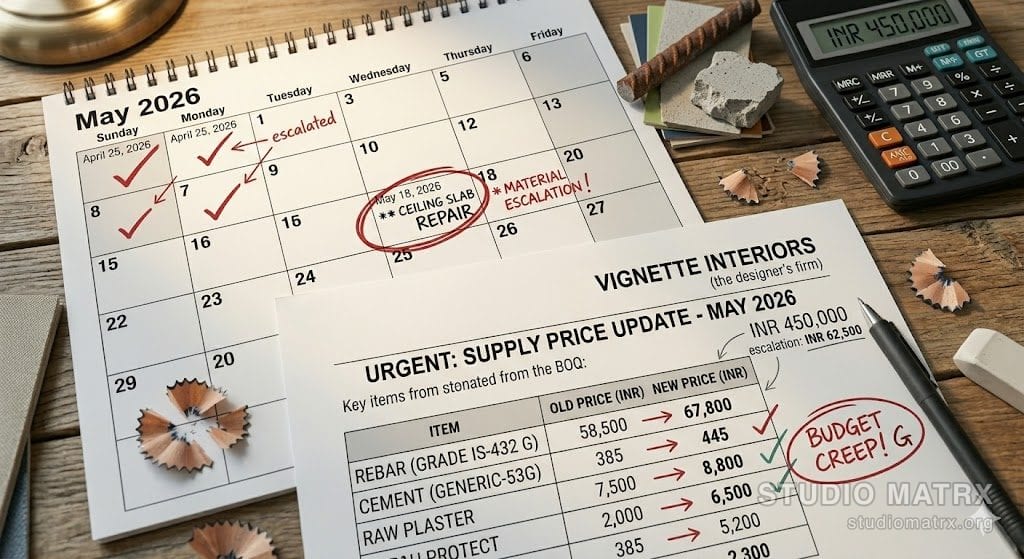 Material price escalation calendar tracking