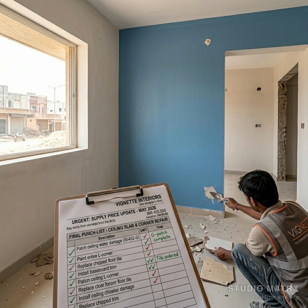 Punch-list damage and rework discovered at handover