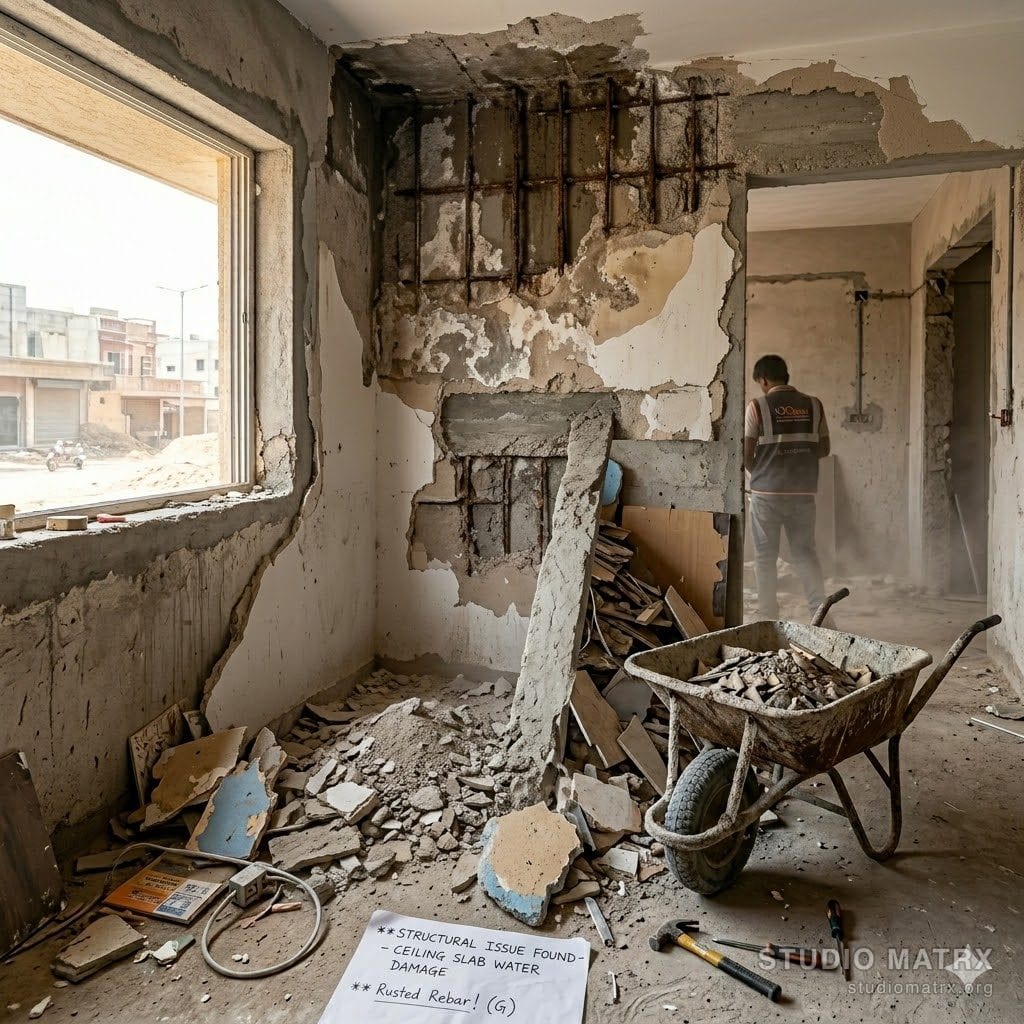 Hidden structural issue exposed during renovation