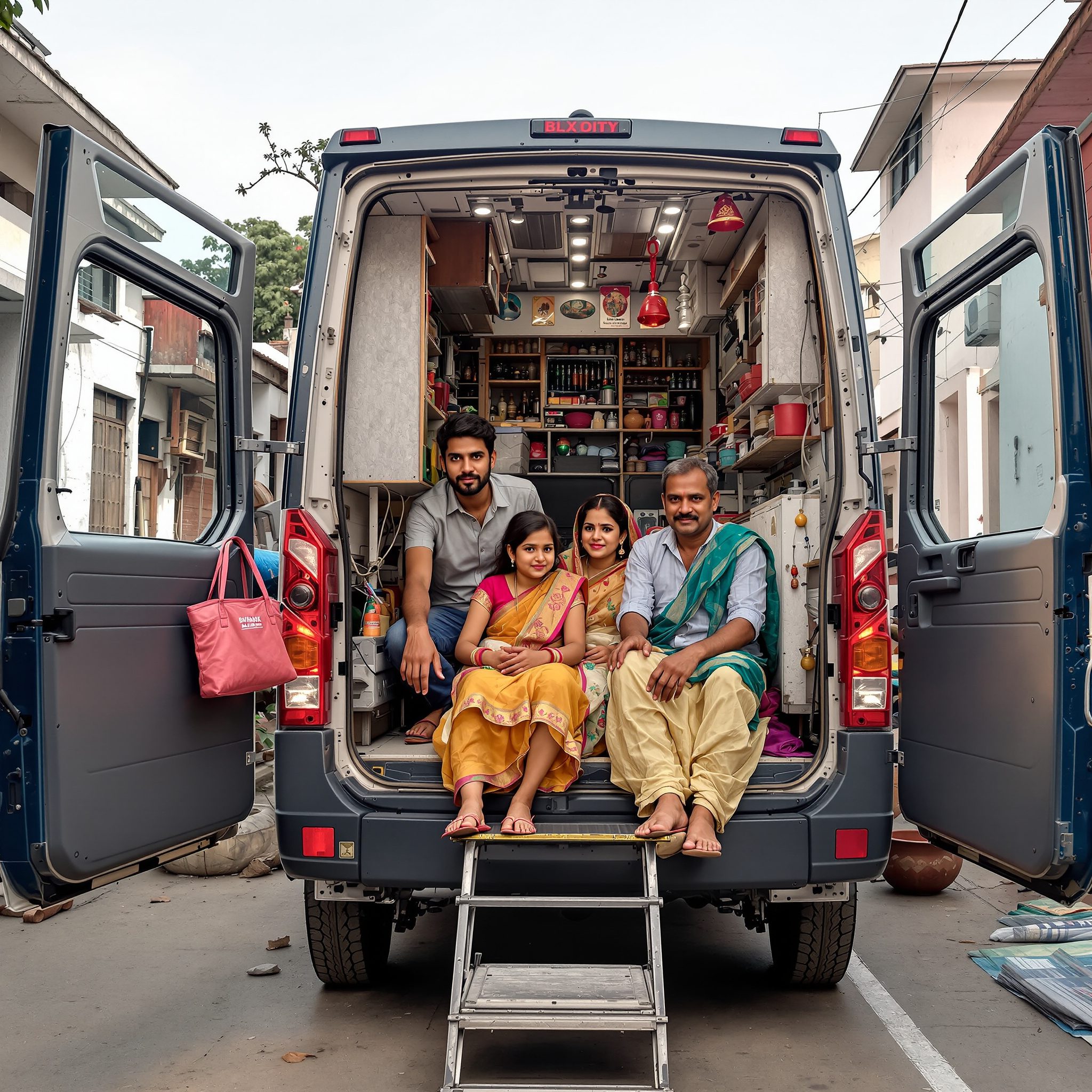 Three-person family home lift car