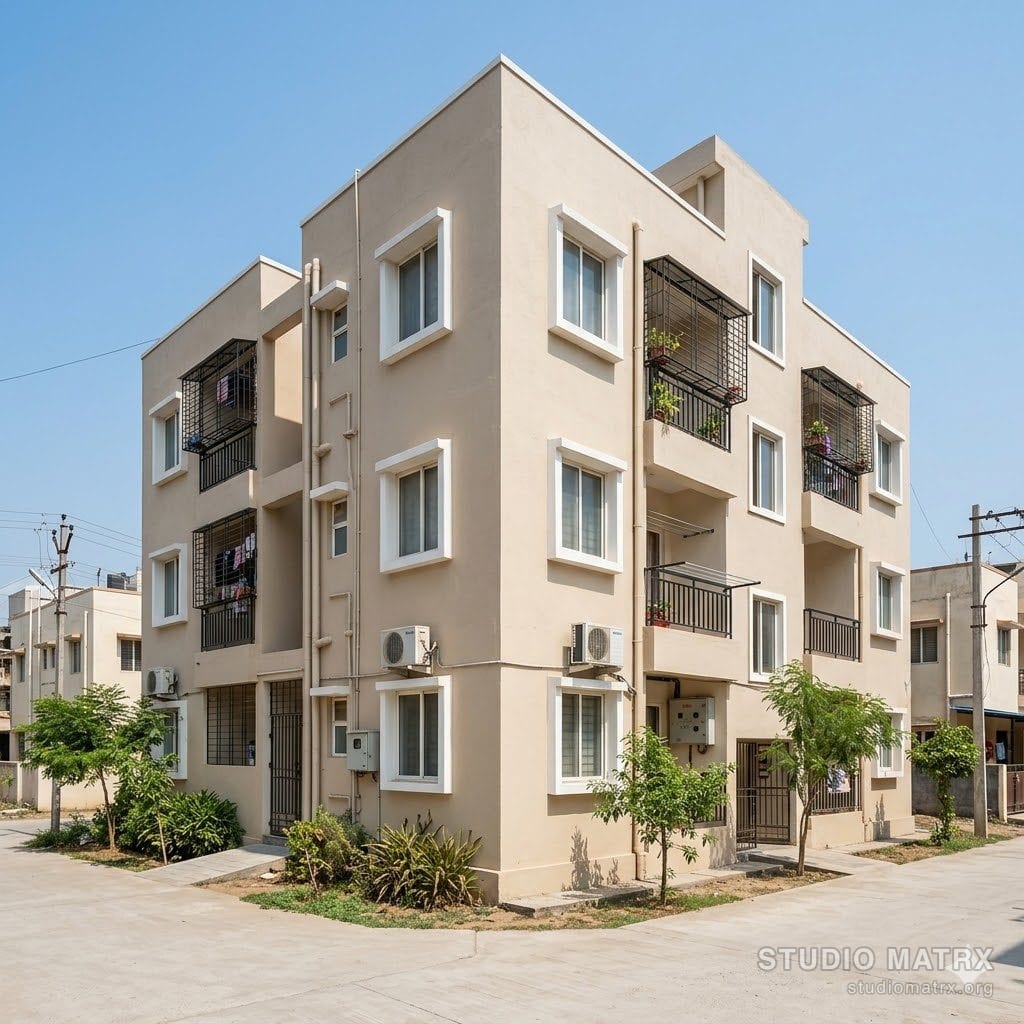Affordable 1BHK apartment in an Indian Tier-1 metro suburb