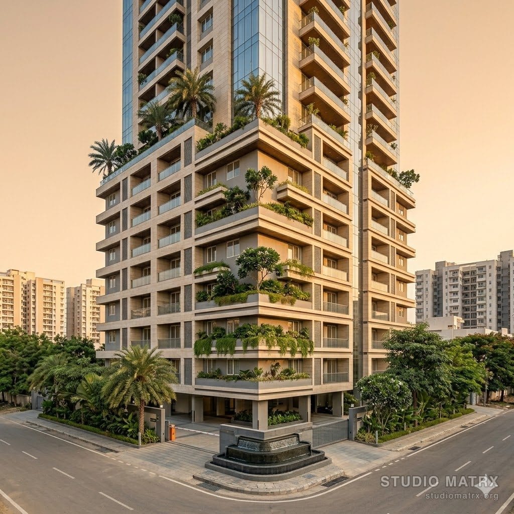 Premium 3BHK apartment in a gated community in an Indian metro