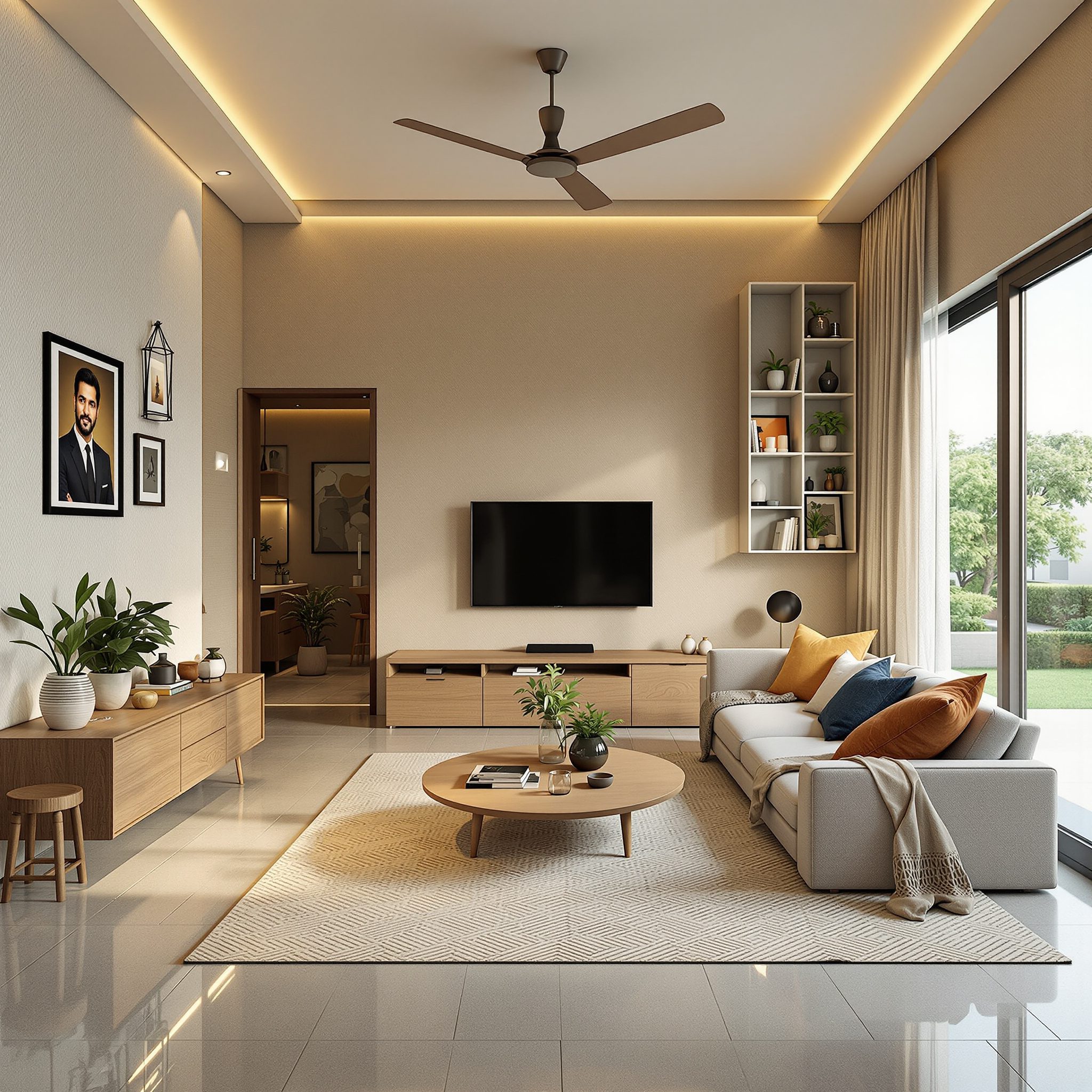 Single-level living layout