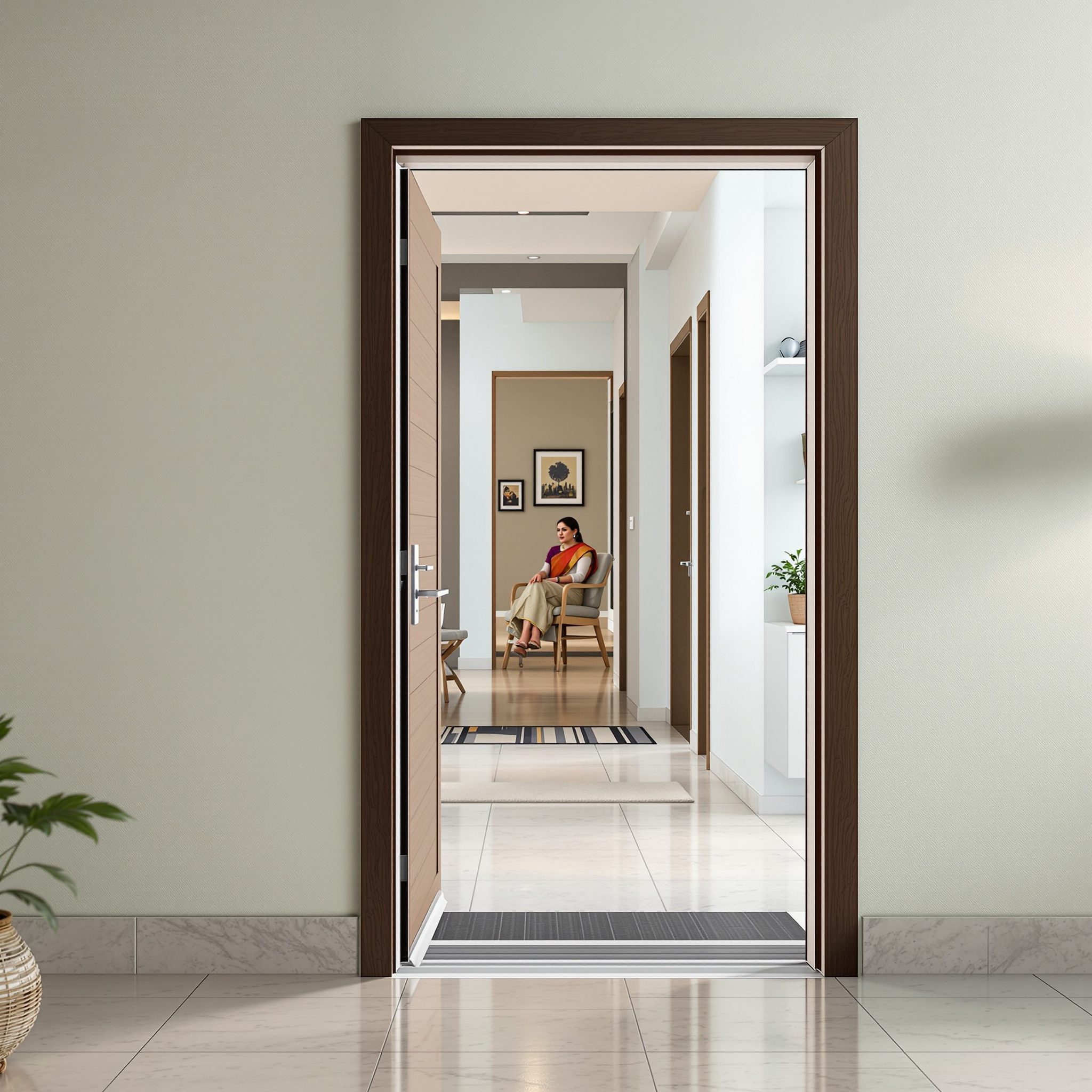 Wide 900 mm doorway for wheelchair access