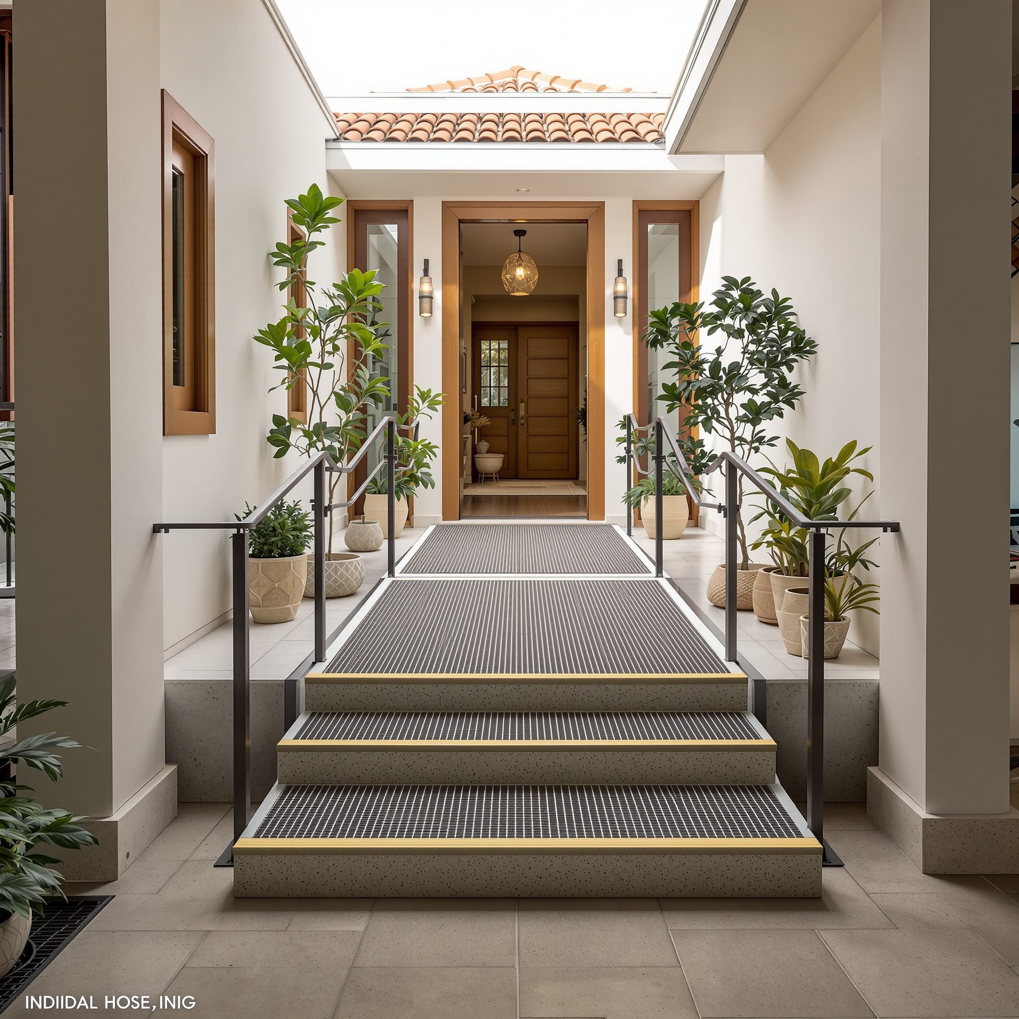 Step-free ramped entrance to an Indian home